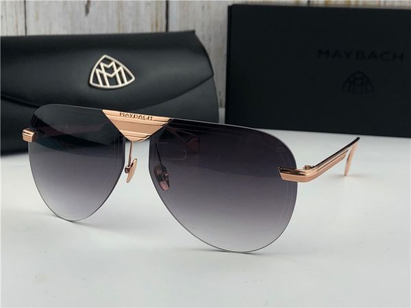 

luxury kgold men eyewear car brand maybach fashion designer glasses outdoor uv400 sunglasses pilot frameless with case aeronaut ii, White;black