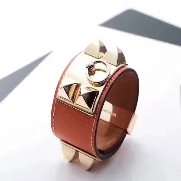 

2020 fashion stainless steel jewelry rivet bracelet ornaments wholesale palm leather bracelet cross stripe star bangle h big bracelet, Black