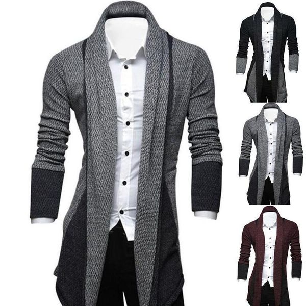 

men patchwork sweater fashion pattern casual style long sleeve male cardigan sweater casual asian size -4xl, White;black