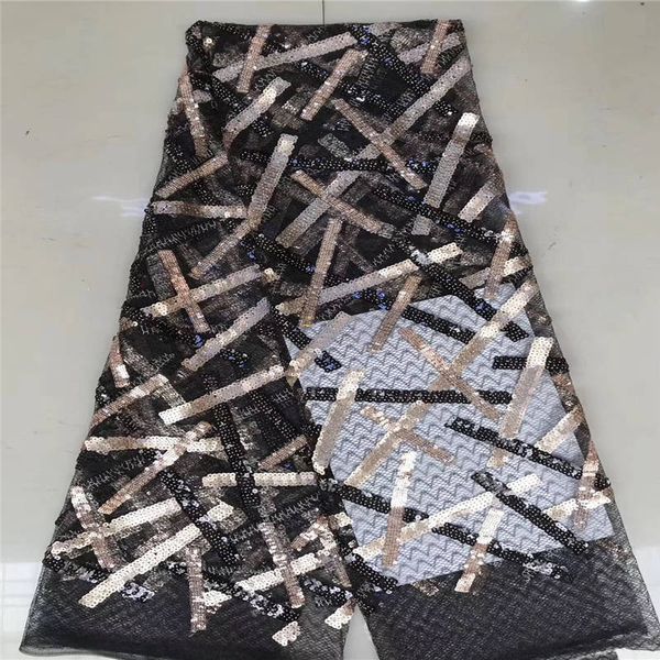 

nigerian lace fabric 2019 sequin velvet lace fabric gold embroidered tulle african velvet lace fabric l1710b-11, Black;white