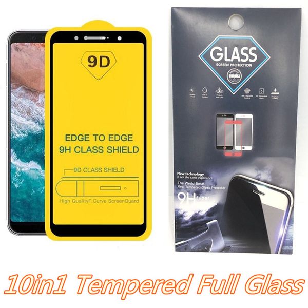 

Full cover 9d tempered gla creen protector for iphone xr x max m10 m20 m30 j3 2018 j7 prime p30 lite lg with 10in1 package
