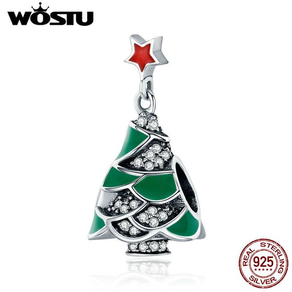 

wostu новый 925 sterling silver очаровательная зеленый елочные шарики приспосабливают wst шарм браслеты для женщин рождественский подарок cq, Blue;slivery