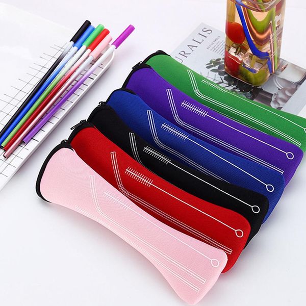 

reusable metal drinking straws stainless steel sturdy bent straight drinks straw with cleaning brush bar party accessory