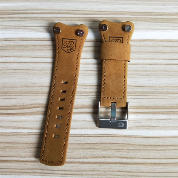 

benyar watchbands strap 22mm universal leather strap bracelet silicone watch bands, Black;brown