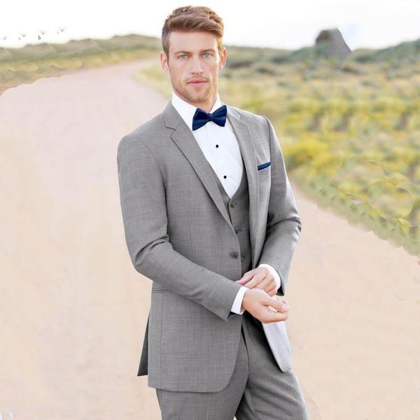 

handsome two buttons groomsmen notch lapel groom tuxedos men suits wedding/prom/dinner man blazer(jacket+pants+tie+vest) a543, Black;gray