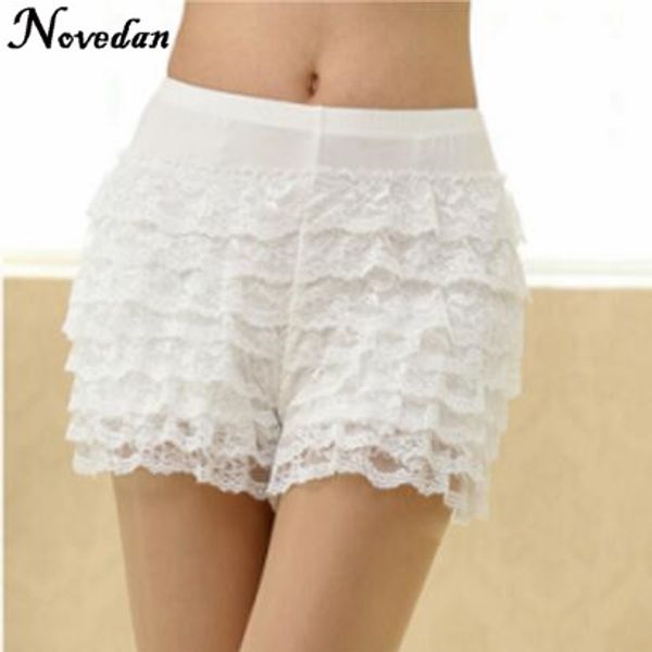 

stage wear women dance shorts female underwear plus size lace ruffles cancan latin salsa sheer panties bulifter briefs, Black;red