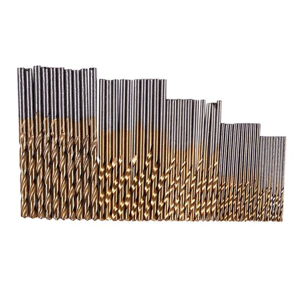 

50pcs 1/1.5/2.0/2.5/3mm titanium coated hss drill bit set