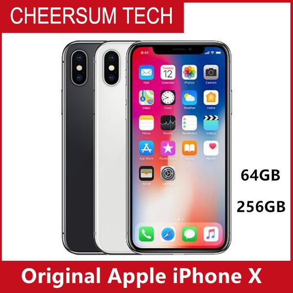 

original unlocked apple iphone x 4g lte mobile phone 5.8'' inch oled 12.0mp 3g ram 64g/256g rom cellphone dhl