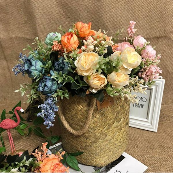 

artificial flower peony bouquet silk holding flower living room home decoration bedroom home wedding decoration flower wall 10 colors