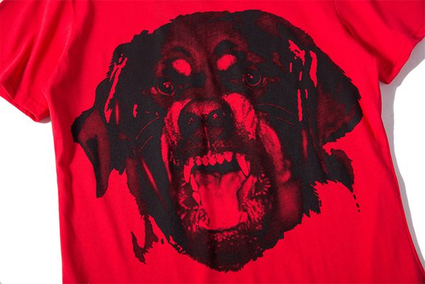 

2019 summer fashion brand red men hound dog printing t shirt short sleeve tshirt mens clothing men tee s-xl, White;black