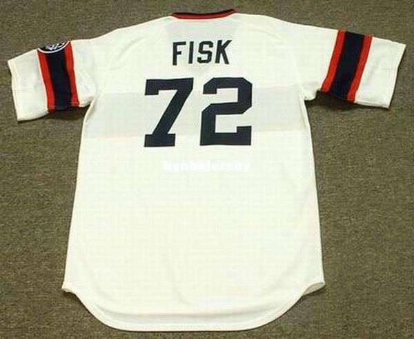 

custom carlton fisk chicago stitched 1985 majestic cooperstown home baseball jersey retro mens jerseys running, Black;blue