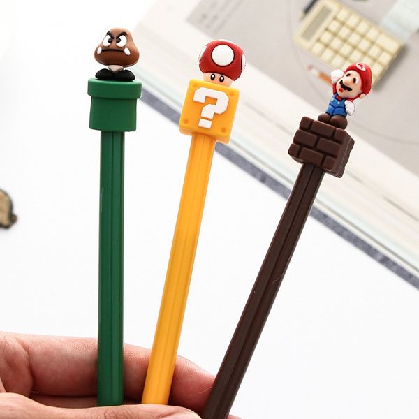 

10 pcs cute super mario cartoon gel pen writing pens kawaii stationery caneta material escolar office school supplies papelaria