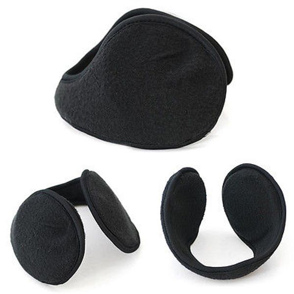 

New Winter Adjustable Fleece Muffs Ear Warmer Earmuff Behind the Ear Style Black