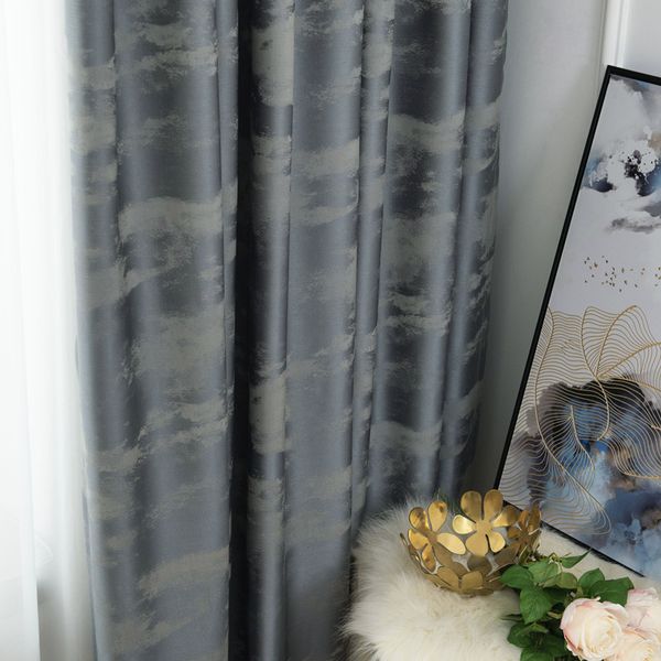 

light extravagant style thickened high-grade jacquard simulation silk shading curtain finished product custom shading curtain
