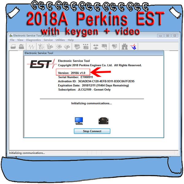 

2018a for perkins est electronic service tool diagnostic software + keygen active + install video