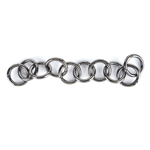 

metal women man bag accessories rings hook key chain bag, Black