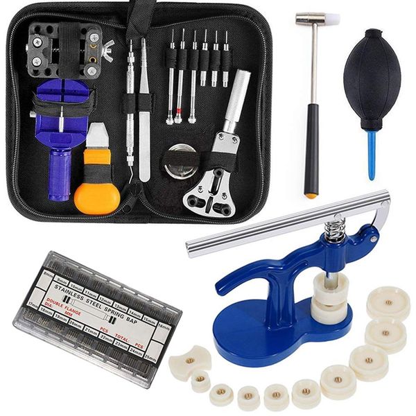 

new watch repair tool kit - mechanical set for all men's and women's watches suits including link remover, opener, spring bar, e