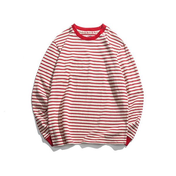 

мужская мода tshirt длинный рукав полоса хлопок винтажном стиле осень тенниски оптом хорошее качество бесплатная доставка, White;black