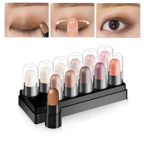 

12 pcs/set natural eye shadow pen pigment waterproof makeup eyeshadow pencil stick beauty cosmetics kits