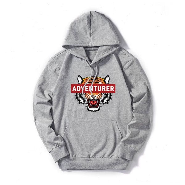

autumn designer mens hoodies with tiger & letter pattern customizable sweatshirts casual hooded thin pullover sweater for men clothing m-5xl, Black