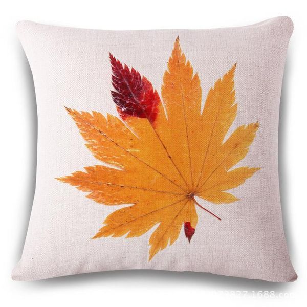 

golden maple leaves pattern cotton flax pillow back cushion cushion can customized