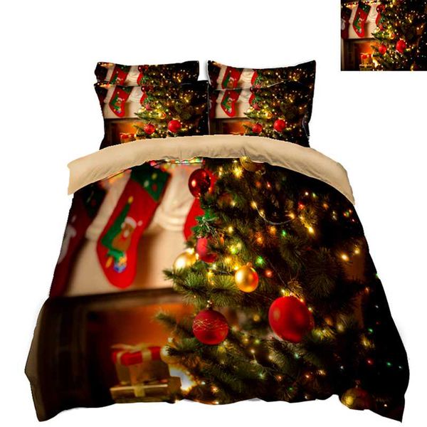 

christmas bedding duvet cover set green christmas tree pattern double bedding set for room 3pcs bed comforter sets home textile