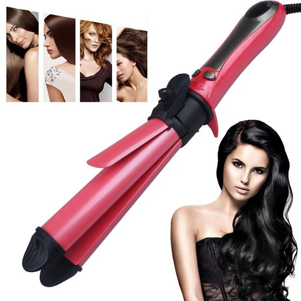 

automatic rotating curling iron ceramic 2 in 1 hair straightener curler electric hair straightening curling wand hair wave iron