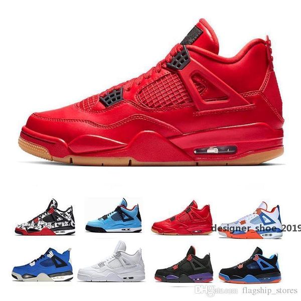 

singles day 4 mens basketball shoes tattoo cactus jack white cement pure money punc 4s men sports sneakers us 8 -13, Black
