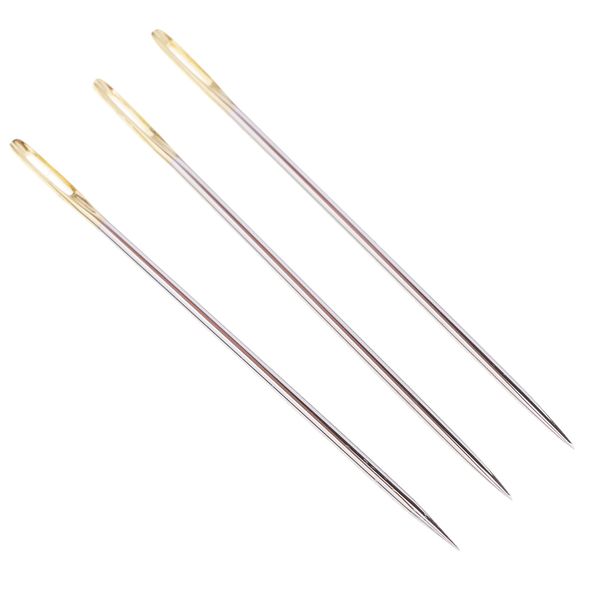 

pack of 3 thick big eye sewing needles embroidery needles hand sewing, Black