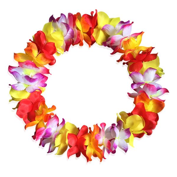 

hawaiian set hula 5 piece flower garland set lei hula beach hen party 100cm