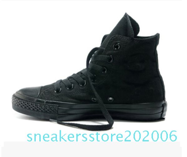 

2016 drop shipping new low-& high-women's men's canvas shoes 13colors laced up casual shoes sneaker shoes shoe s06, Black