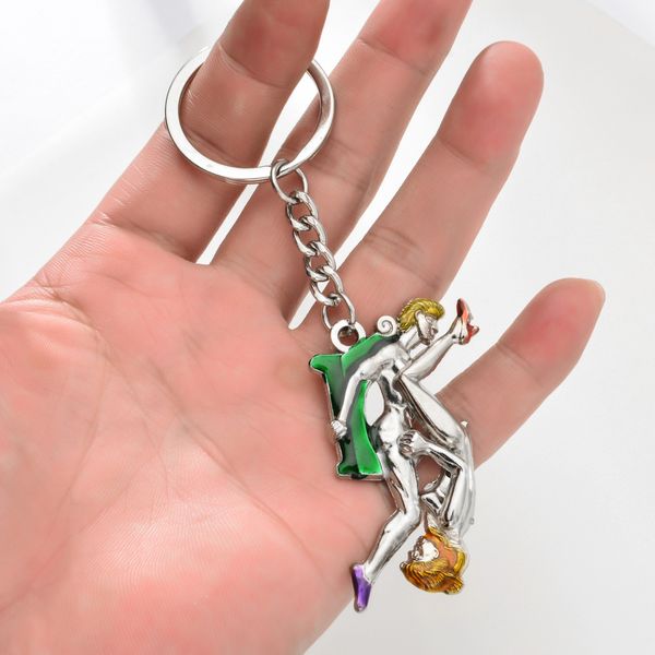 

vicney fashion lover's key chain zinc alloy couple keychain gift for men women keyring for friend funny key ring keyfob, Silver