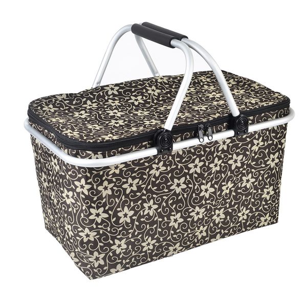 

48cm x 28cm x 24cm folding picnic camping insulated cooler cool hamper storage basket bag box outdoor picnic bags