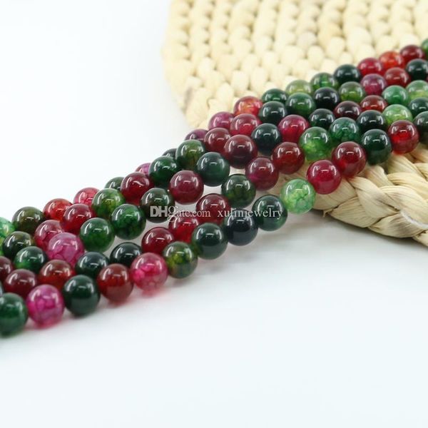 

естественный круглый турмалин агатового gemstone свободных шарики в массовых шариках для изготовления ювелирных изделий-6-10 мм strand 15 дю, Black