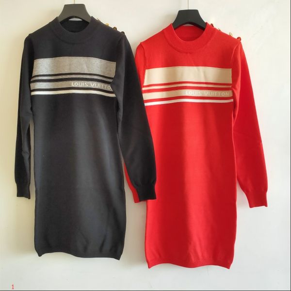 

womens dresses fashion 2020 new striped dresses luxury long sleeeve women with hat dresses streetwear black red sl20011602, Black;gray