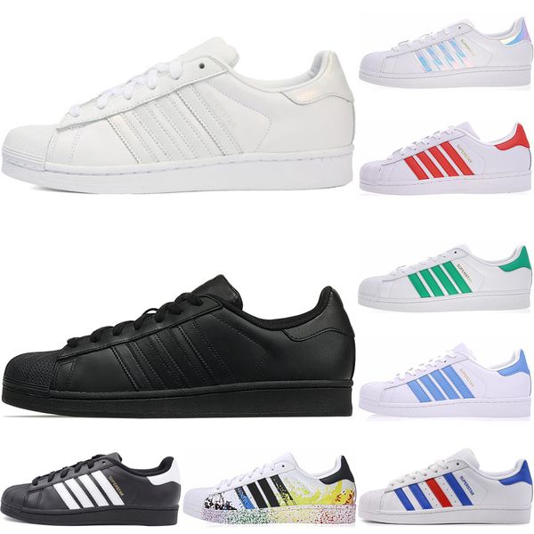 

adidas superstar shoes оптовые мужчины супер звезда белая голограмма радужные юниоры superstars 80-х гордость женщины мужские кожаные кроссо
