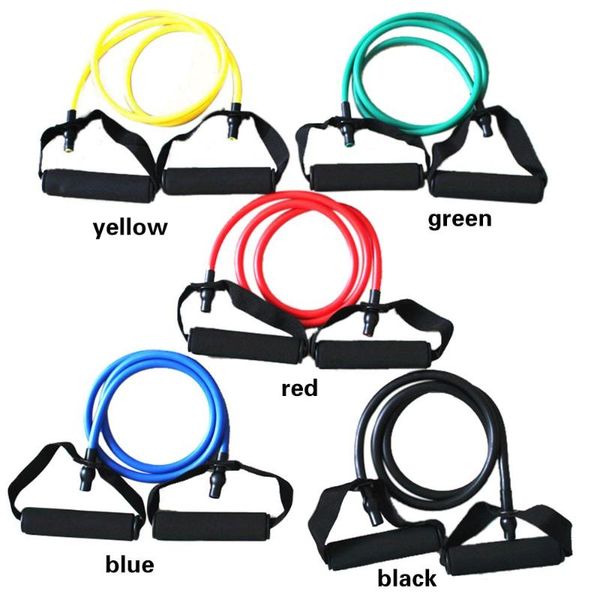 

foam latex 5 color tension band training bands chest expander portable removable yoga pull rope fitness equipments