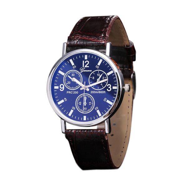 

erkek izle business man watch blu ray glass neutral quartz simulates wrist watch reloj de hombre gift z524, Slivery;brown