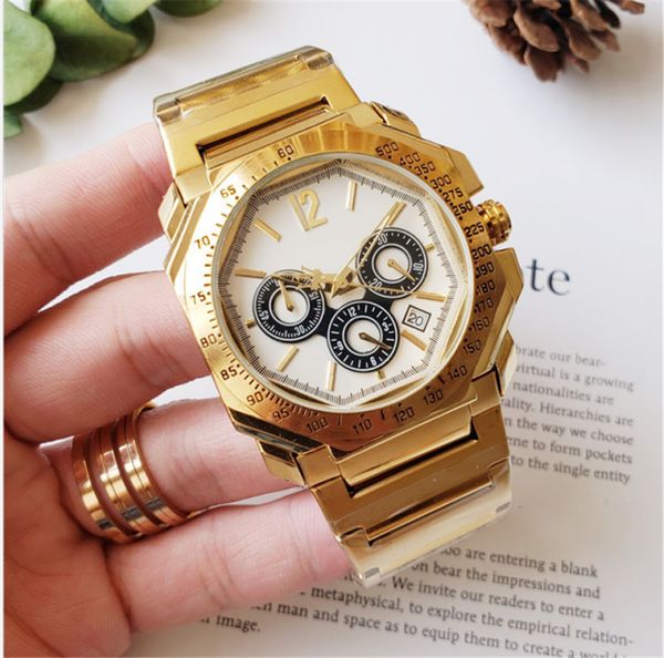 

luxe mens classic watches 42mm fashion stainless steel quartz movement men's waterproof casual watch clock wristwatches 06, Slivery;brown