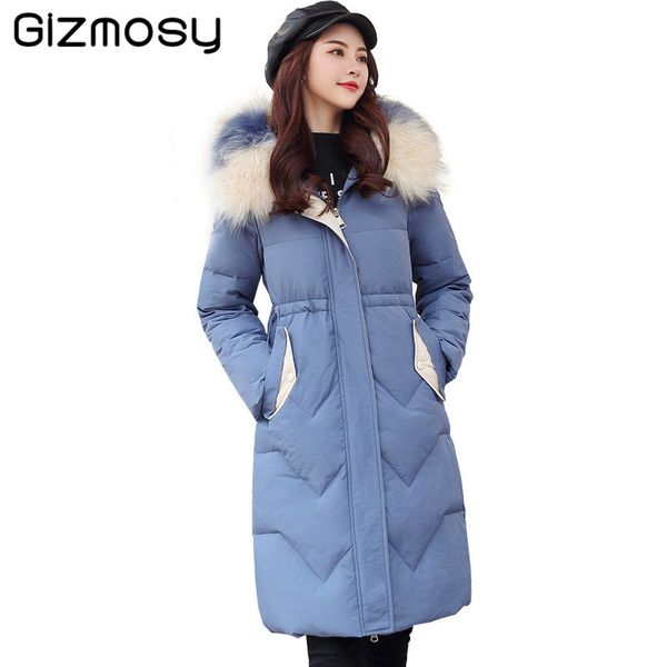 

winter jacket women 2019 korean fashion loose cotton padded down jacket female solid long coats student hooded warm coat sy5208, Tan;black