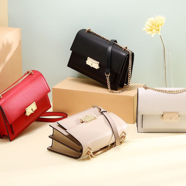 

женские кожаные сумки 2020 новый стиль мода crossbody сумка простой цепи орган небольшой черный мешок