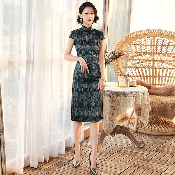 

plus size 4xl women oriental retro cheongsam summer print floral elegant evening dress vintage chinese robe costume slim qipao, Red