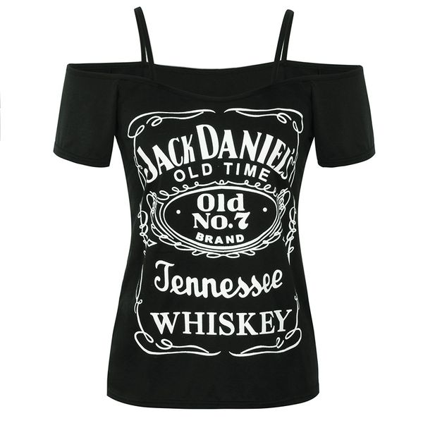 

t shirt womens designer clothes lace spaghetti strap letter print off shoulder summer women casual short sleeve tee shirt, White