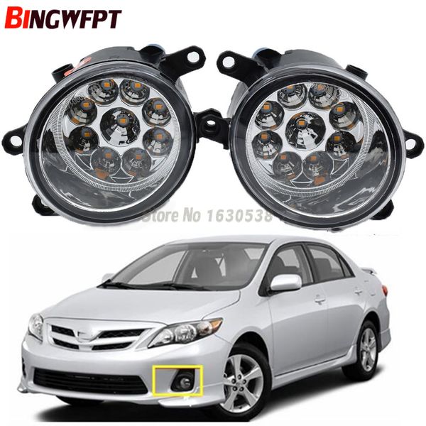

2pcs super bright led fog lights white yellow lamps 81210-06052 for corolla sedan e15 e12j e12t 2007-2013