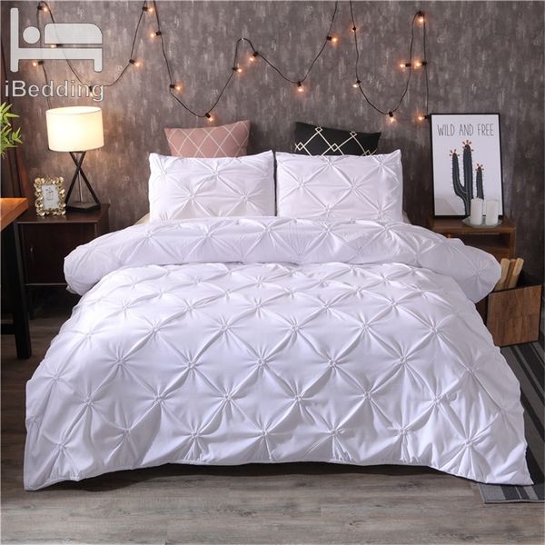 Luxury Duvet Cover Set Queen King Size Pinch Pleat Brief Bedding