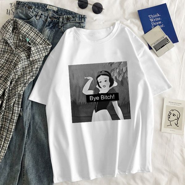 

harajuku personality cartoon i dont care letter print womens clothing kawaii women aesthetic t shirt graphic 90s korean women, White