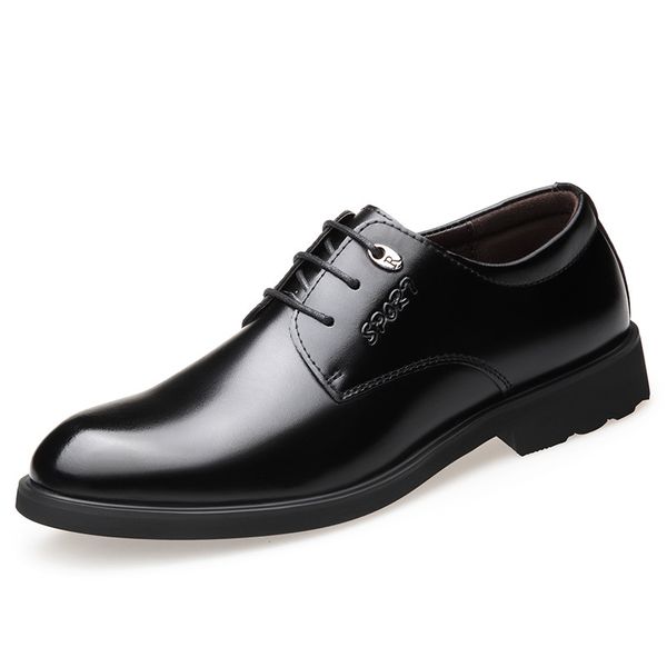 

male wedding shoes spring leather comfortable brand social fashion classic men shoes #ms8116122, Black