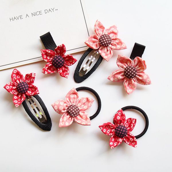 

2018 cute flower hairpin barrette girls kids hair clips accessories for children hairclip hait ties headdress headwear hairgrips, Black;brown