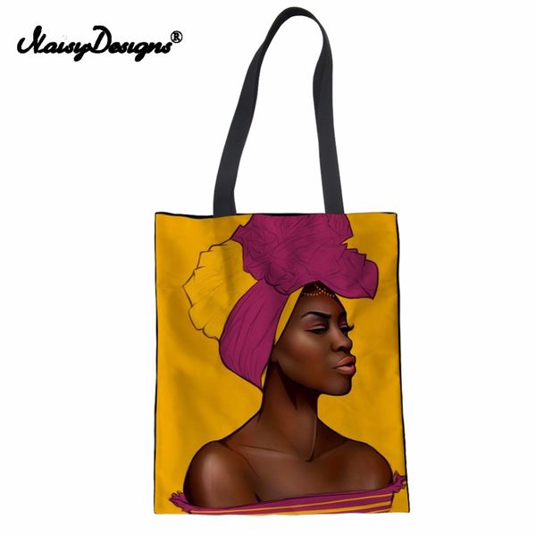 

noisydesigns women canvas shopping bag female handbag afro art princess shoulder bag ladies beach handle tote purse bolsa