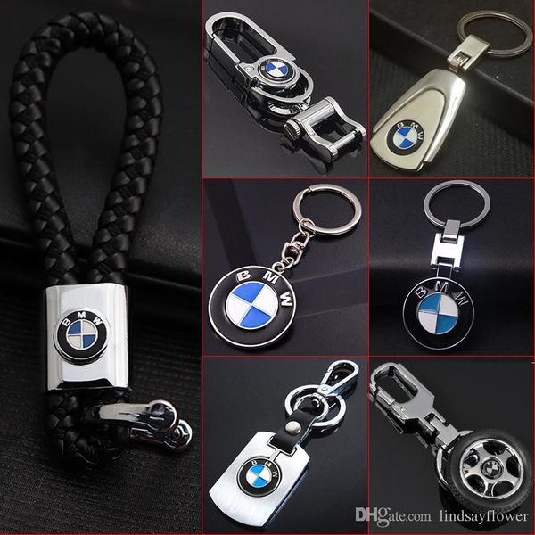 

Lindsayflower 3D Кожа Металл автомобиля брелок брелок для BMW Auto Key Chain Car-стилизации Key Ring Aut